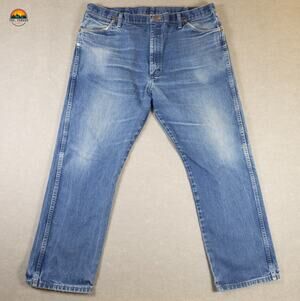 Wrangler Straight Leg Jeans Blue Cotton Denim Medium Wash Men's Size 40x30